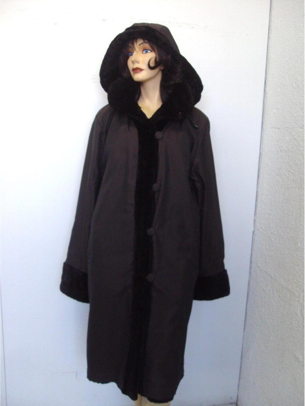 !EXCELLENT SHEARED DARK RANCH MINK FUR REVERSIBLE COAT WOMEN SIZE 4-6